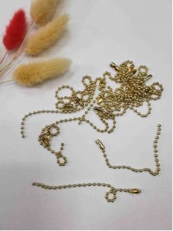 Цепочка шариковая для брелоков 10см. (золото), 5штук